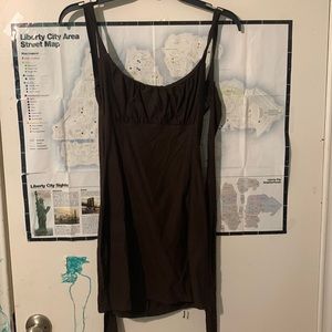 Short Slit Dress with Ruffled Top